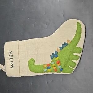 NEW MATTHEW Pottery Barn Christmas Holiday Stocking Wool